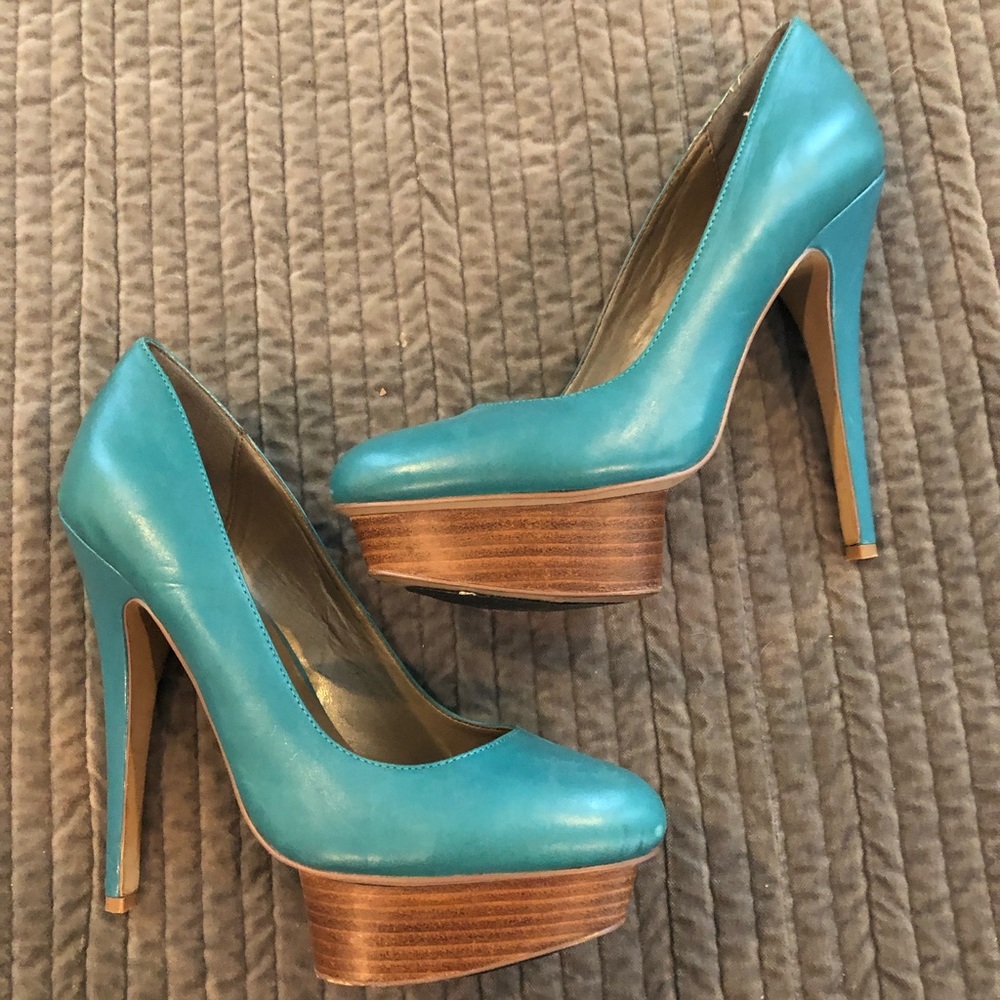 Georgie “Olivia” leather platform Pumps